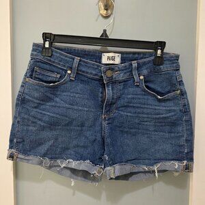 Paige Denim Cutoff Jean Shorts – Size 25, Blue, Distressed Raw Hem